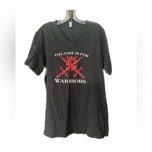 ❤️3 for $10 “theatre is for warriors” v neck tee sz L